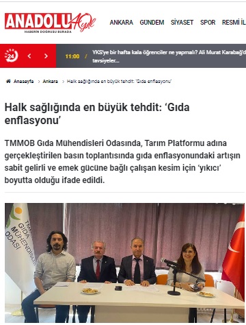 ANADOLU GAZETESİ: HALK SAĞLIĞINDA EN BÜYÜK TEHDİT: ‘GIDA ENFLASYONU’- 3 HAZİRAN 2024