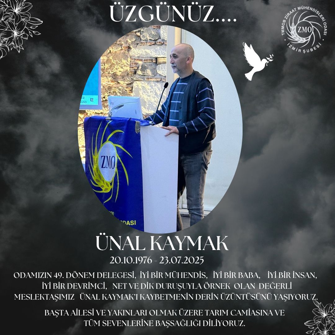ÜZGÜNÜZ… MESLEKTAŞIMIZ ÜNAL KAYMAK’I KAYBETMENİN DERİN ÜZÜNTÜSÜNÜ YAŞIYORUZ. 