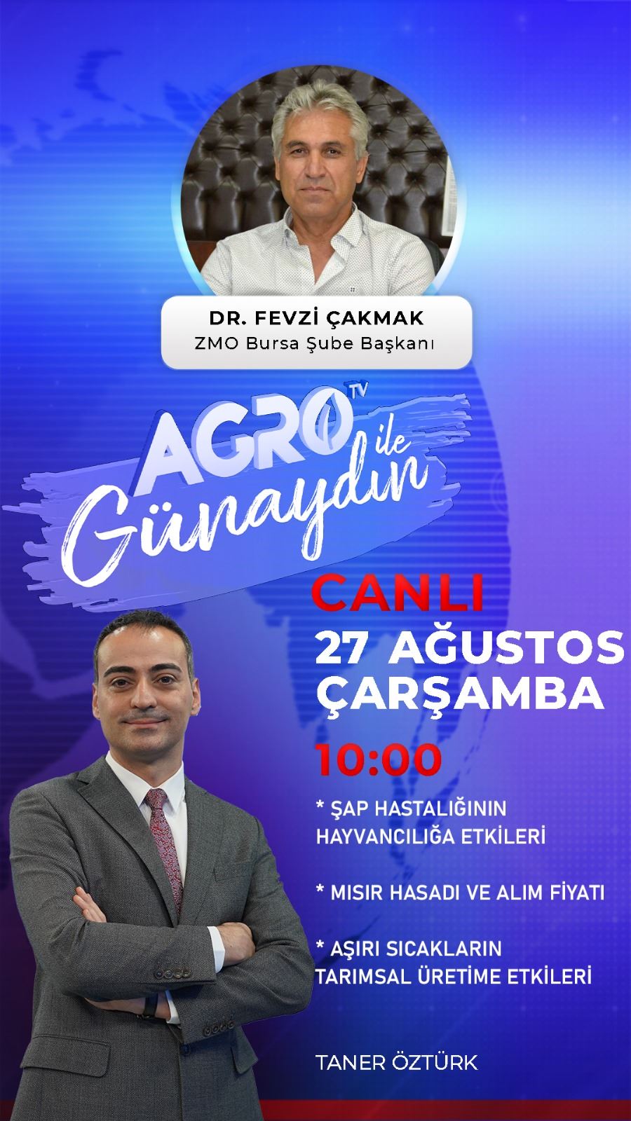 ŞUBE BAŞKANIMIZ "AGRO TV İLE GÜNAYDIN" PROGRAMININ CANLI YAYIN KONUĞU OLDU