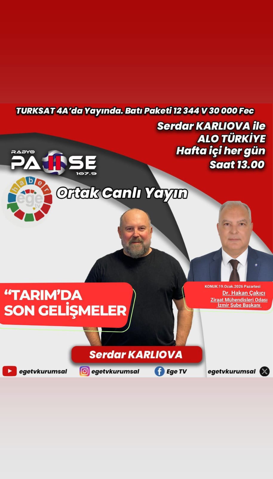EGE TV-''TARIM'DA SON GELİŞMELER'' PROGRAMI