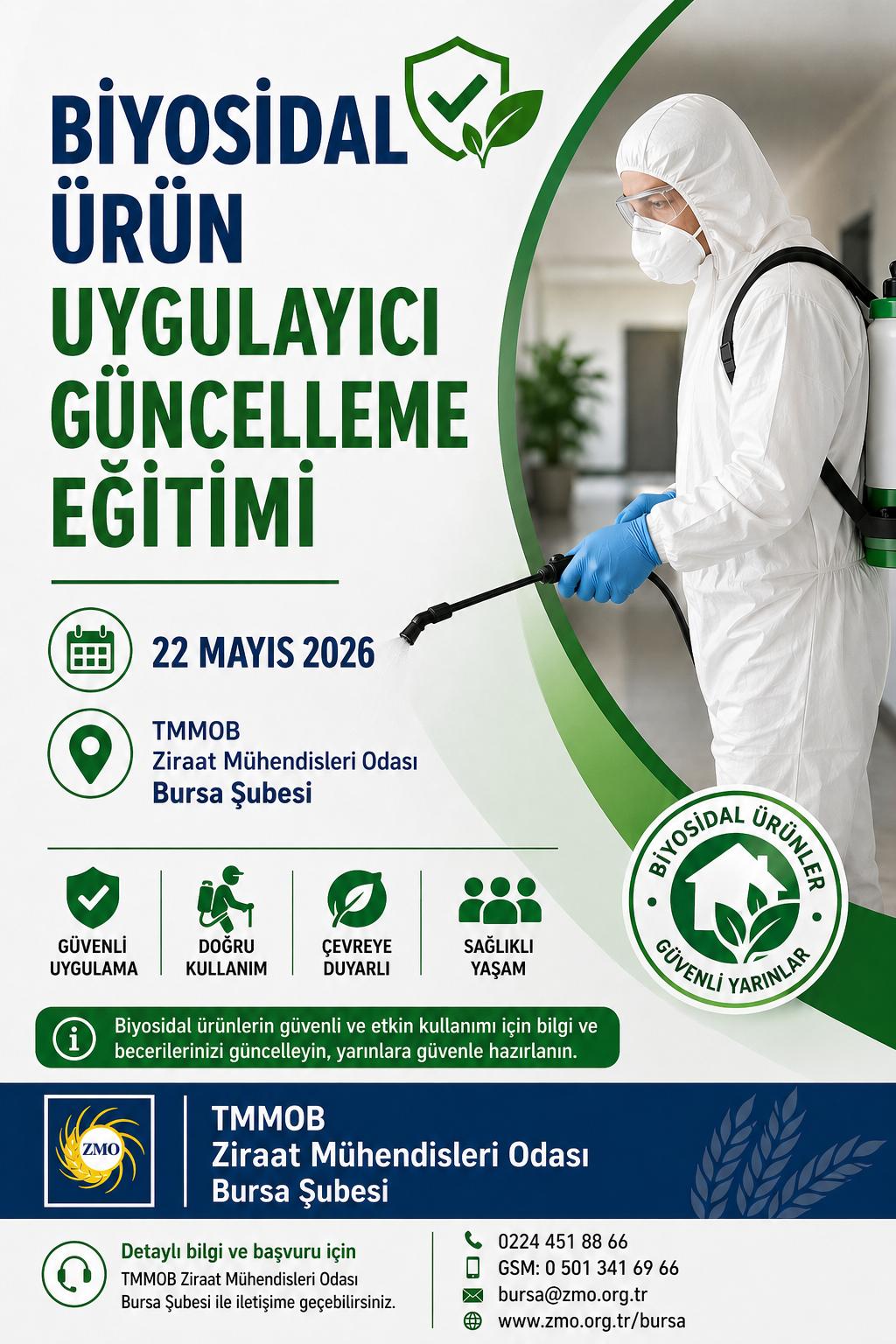 BİYOSİDAL ÜRÜN UYGULAYICI GÜNCELLEME EĞİTİMİ – BURSA- 22 MAYIS 2026