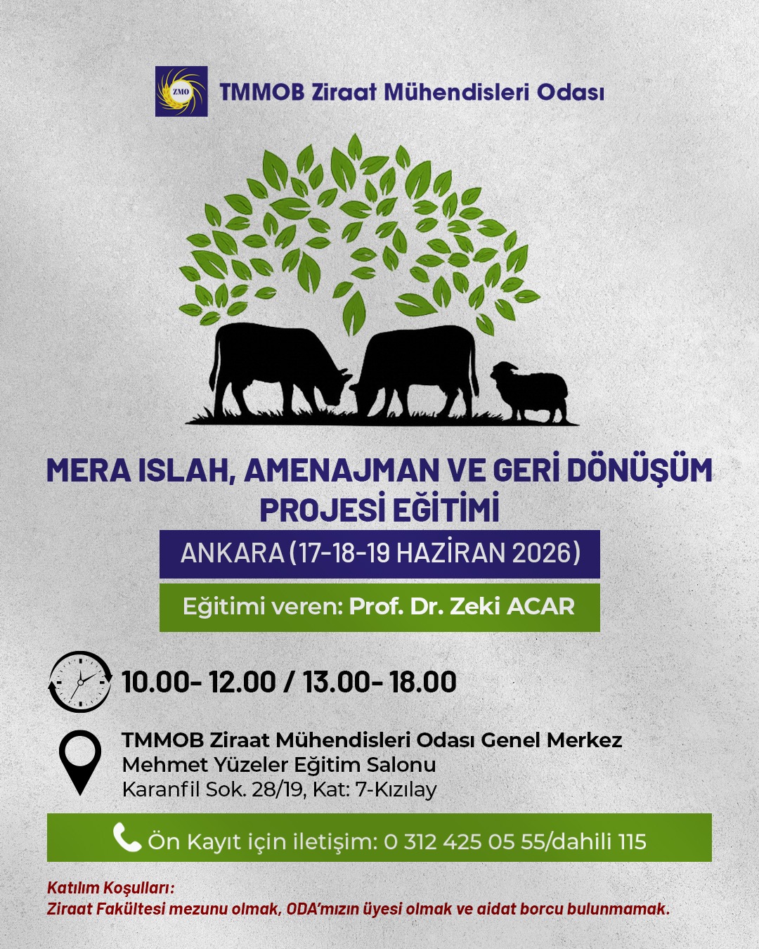 MERA ISLAH, AMENAJMAN VE GERİ DÖNÜŞÜM PROJESİ EĞİTİMİ ANKARA (17-18-19 HAZİRAN 2026)