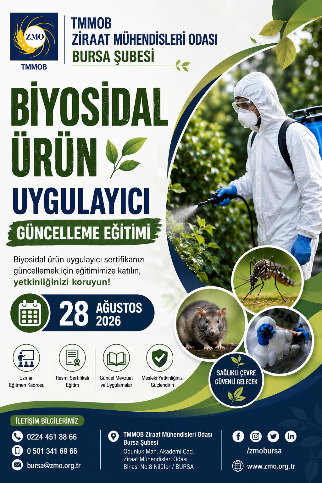 BİYOSİDAL ÜRÜN UYGULAYICI GÜNCELLEME EĞİTİMİ – BURSA- 28 AĞUSTOS 2026