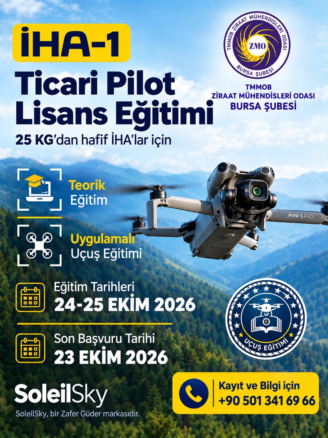 İHA-1 TİCARİ LİSANS PİLOT LİSANS EĞİTİMİ 24-25 EKİM 2026