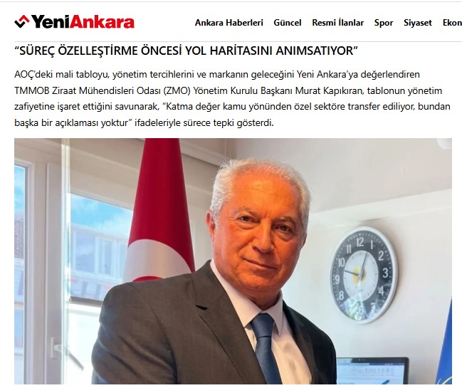 YENİ ANKARA GAZETESİ: ATATÜRK ORMAN ÇİFTLİĞİ (AOÇ) SAYIŞTAY RAPORU: 2023 YILI KÂR VE ZARAR TABLOSU AÇIKLANDI- 14 EKİM 2026 