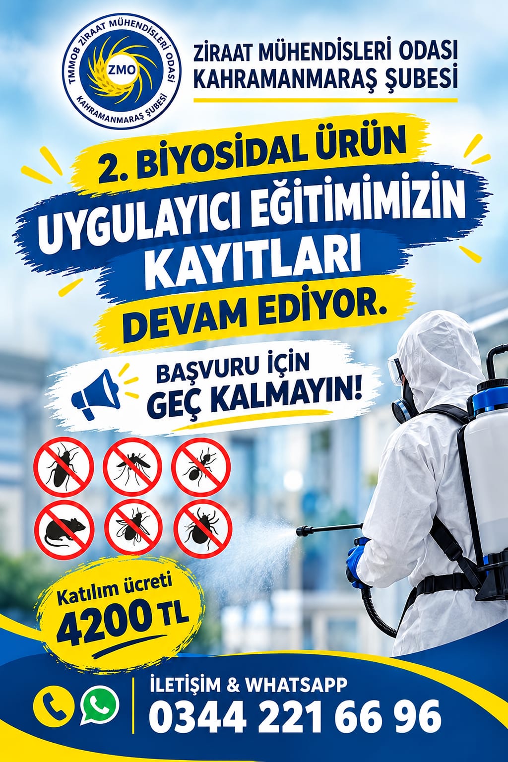 BİYOSİDAL ÜRÜN UYGULAYICI EĞİTİMİMİZİN KAYITLARI DEVAM EDİYOR!  