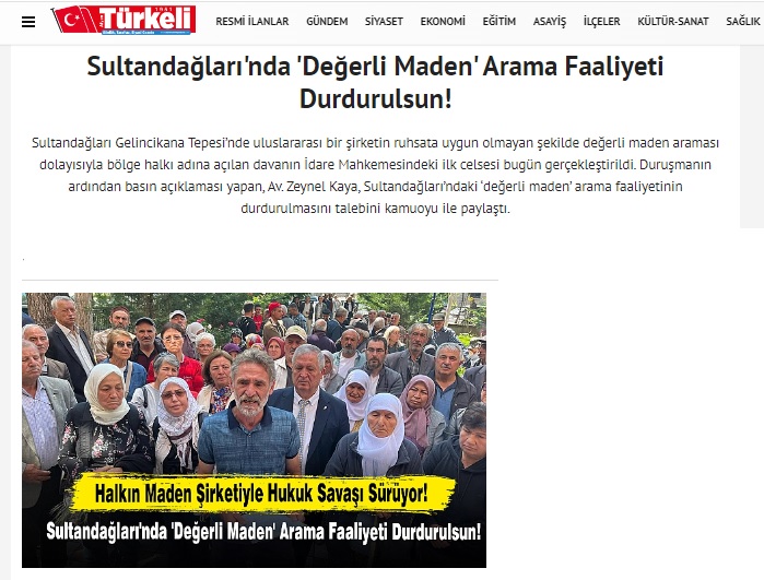 AFYONTURKELİGAZETESİ.COM: SULTANDAĞLARI'NDA 'DEĞERLİ MADEN' ARAMA FAALİYETİ DURDURULSUN!- 29 MAYIS 2024