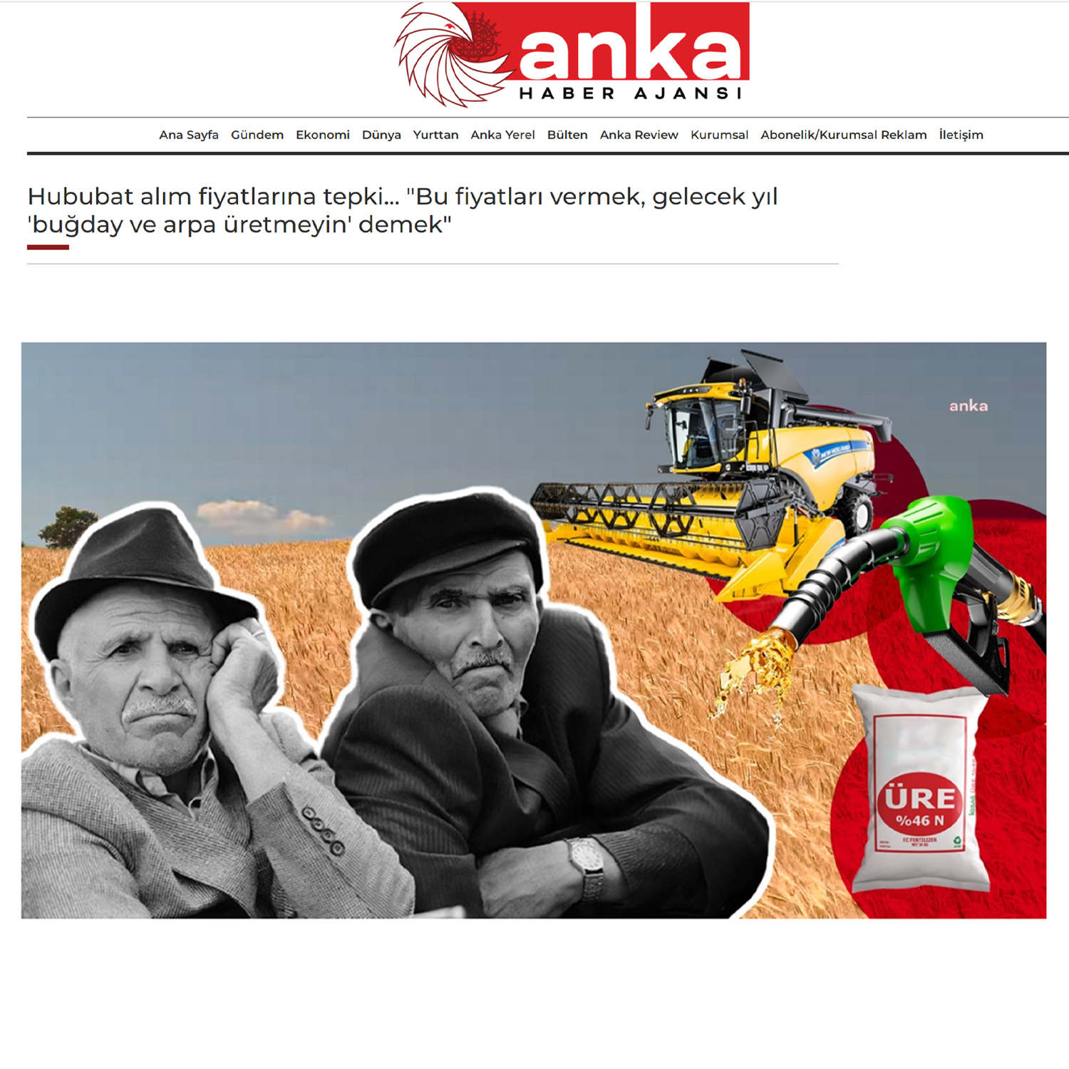 ANKA HABER AJANSI: HUBUBAT ALIM FİYATLARINA TEPKİ... "BU FİYATLARI VERMEK, GELECEK YIL 'BUĞDAY VE ARPA ÜRETMEYİN' DEMEK"- 7 HAZİRAN 2024