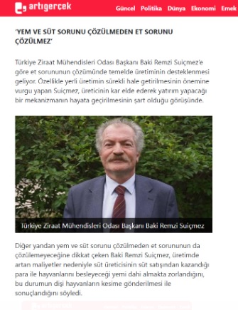 ARTI GERÇEK GAZETESİ: KURBAN BAYRAMI'NA ET FİYATI GÖLGESİ: 'KISA VADEDE ET FİYATLARI DÜŞMEZ, PLANLI TARIM POLİTİKASI ŞART'- 13 HAZİRAN 2024