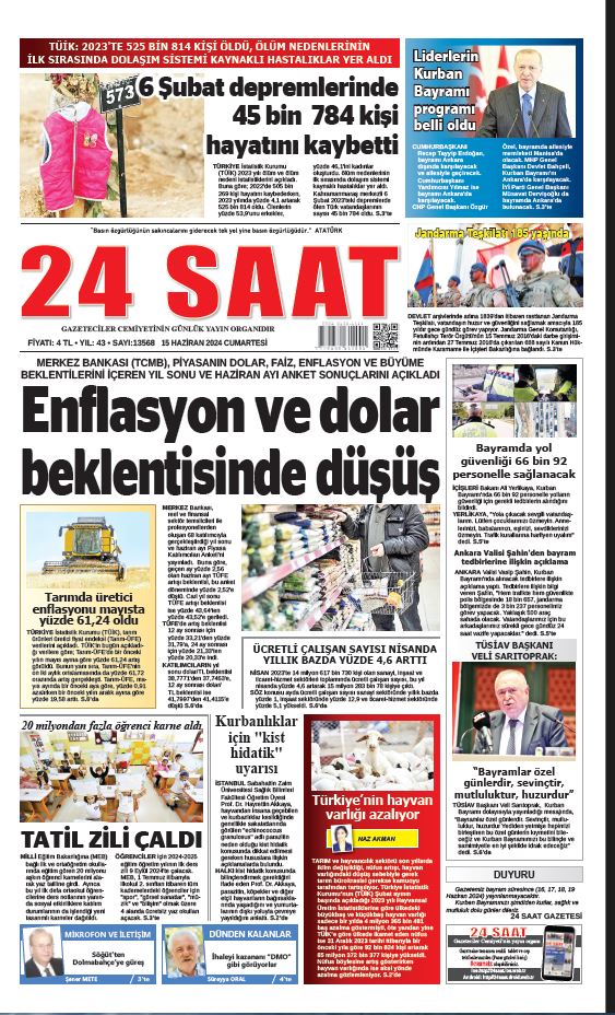 24 SAAT GAZETESİ: KURBAN BAYRAMI ARİFESİNDE HAYVANCILIK TARTIŞMASI- 14 HAZİRAN 2024