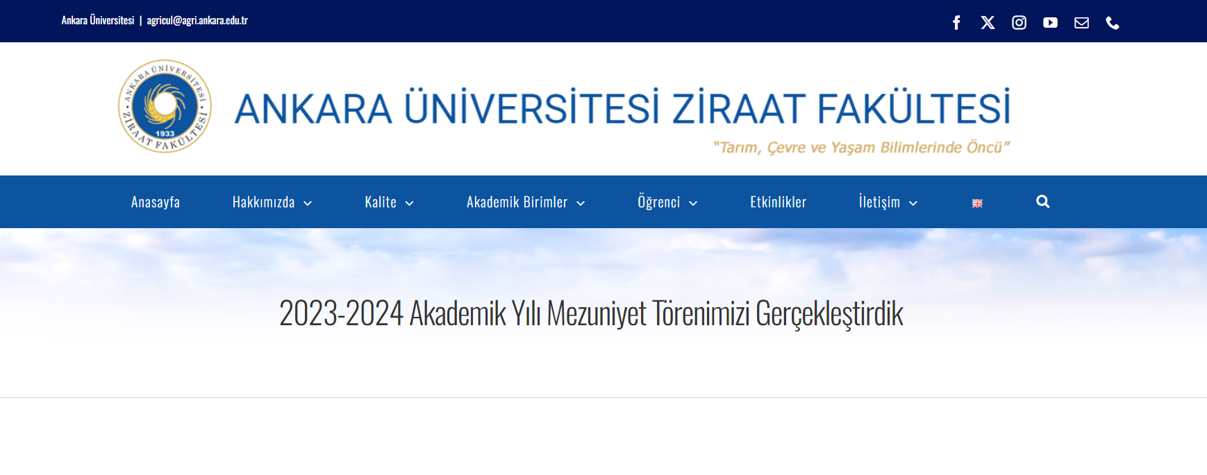 ANKARA ÜNİVERSİTESİ ZİRAAT FAKÜLTESİ: 2023-2024 AKADEMİK YILI MEZUNİYET TÖRENİMİZİ GERÇEKLEŞTİRDİK- 17 HAZİRAN 2024
