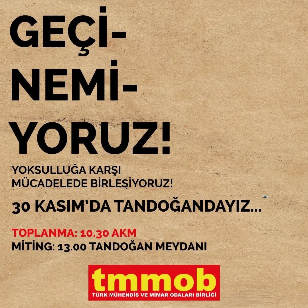 30 KASIM’DA “HALKTAN VE EMEKTEN YANA BÜTÇE, DEMOKRATİK TÜRKİYE” MİTİNGİNDE EMEĞİMİZE, MESLEĞİMİZE, HAKLARIMIZA SAHİP ÇIKMAK İÇİN SESİMİZİ YÜKSELTELİM HAYDİ OMUZ OMUZA MÜCADELEYE!