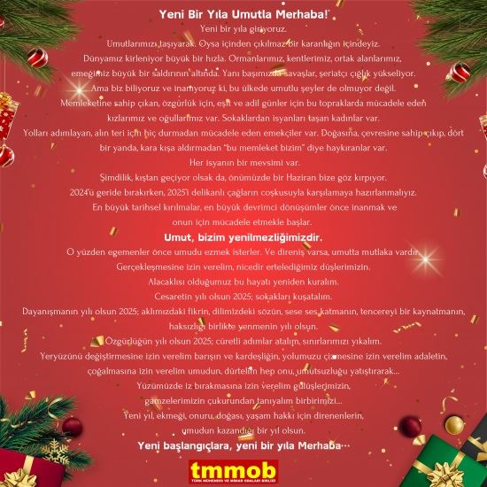 YENİ BİR YILA UMUTLA MERHABA!