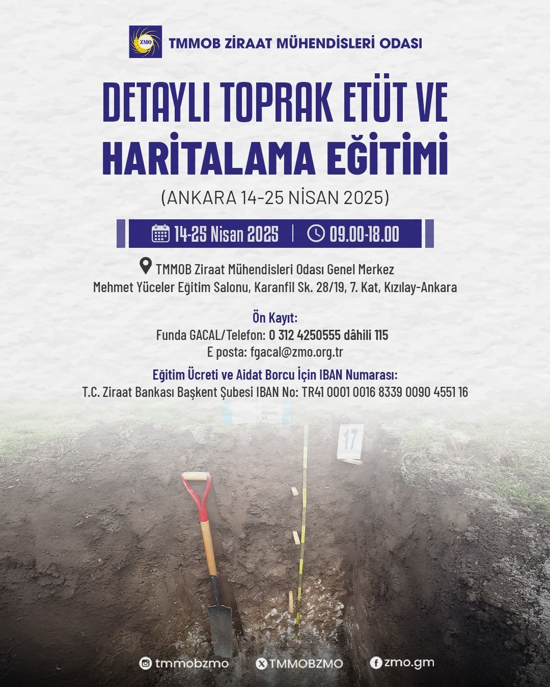 DETAYLI TOPRAK ETÜT VE HARİTALAMA EĞİTİMİ  (ANKARA 14-25 NİSAN 2025)