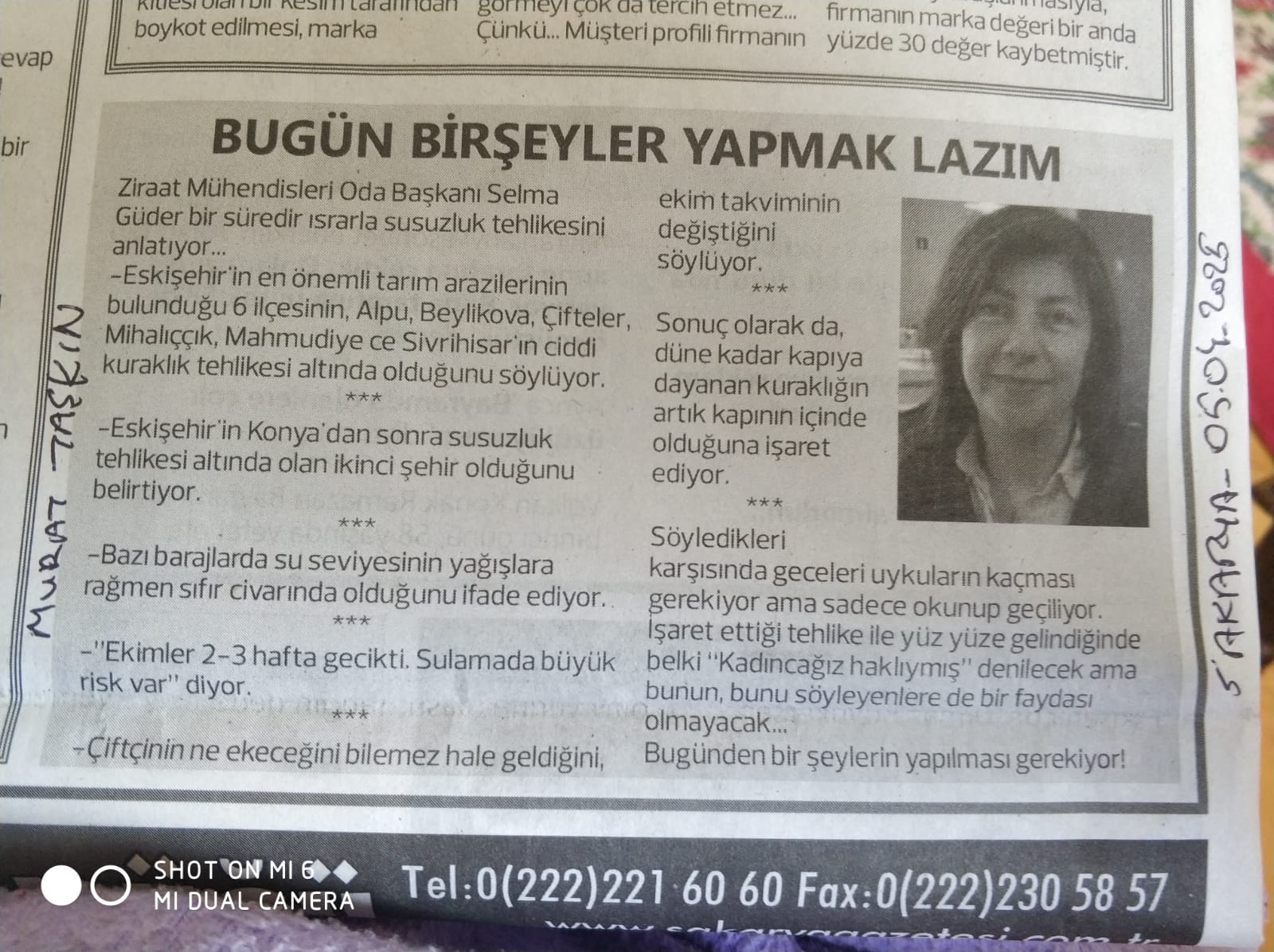 SAKARYA GAZETESİ:  BUGÜN BİRŞEYLER YAPMAK LAZIM- 5 NİSAN 2025