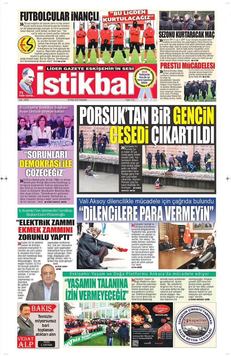 İSTİKBAL GAZETESİ: YAŞAMIN TALANINA İZİN VERMEYECEĞİZ-10 NİSAN 2025