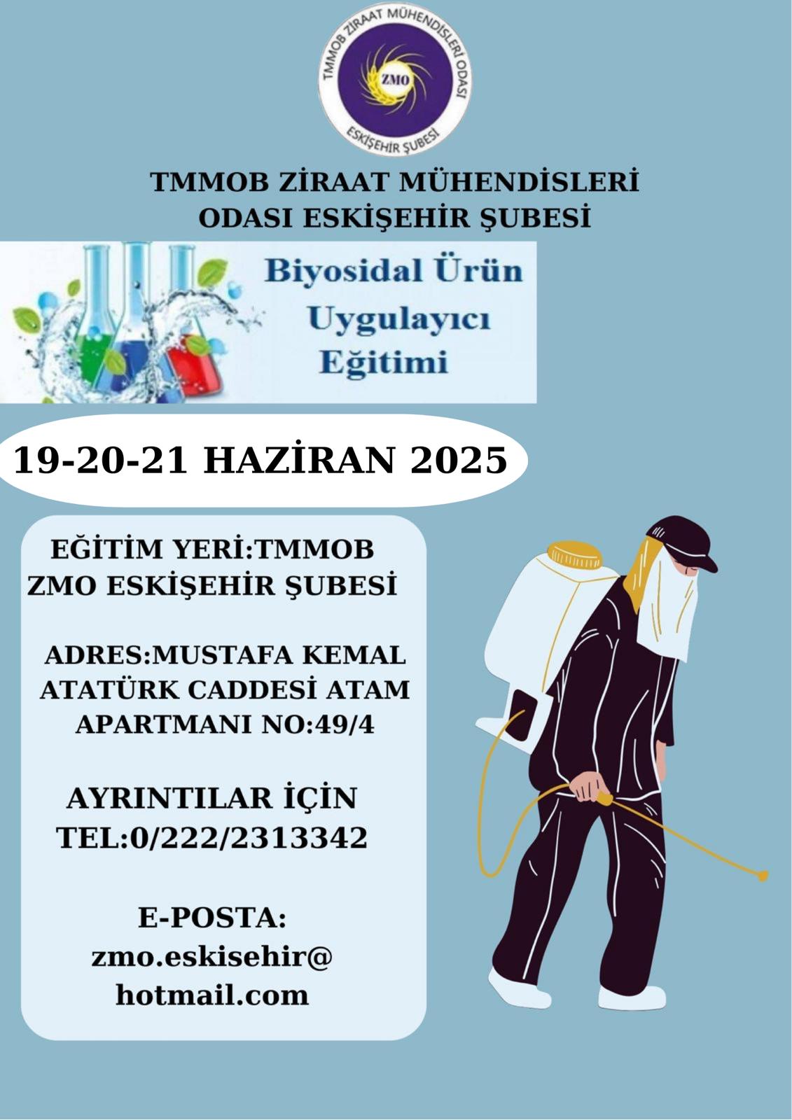 BİYOSİDAL ÜRÜN UYGULAYICI EĞİTİMİ-19-20-21 HAZİRAN 2025