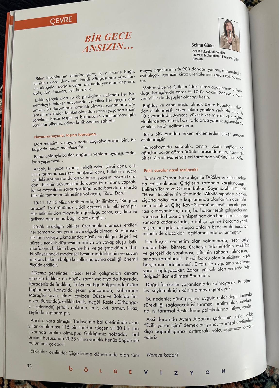 BÖLGE VİZYON DERGİSİ NİSAN VE MAYIS SAYILARI 