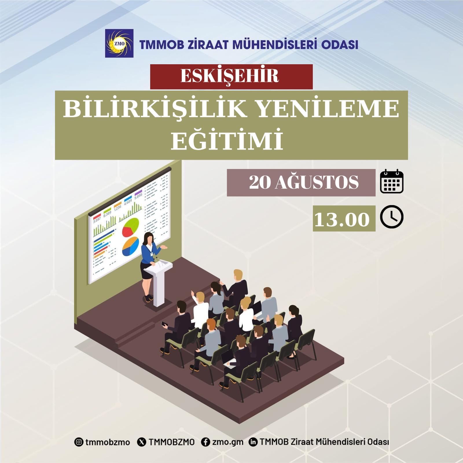 TMMOB ZİRAAT MÜHENDİSLERİ ODASI ESKİŞEHİR ŞUBESİ BİLİRKİŞİLİK YENİLEME EĞİTİMİ DUYURUSU/2025
