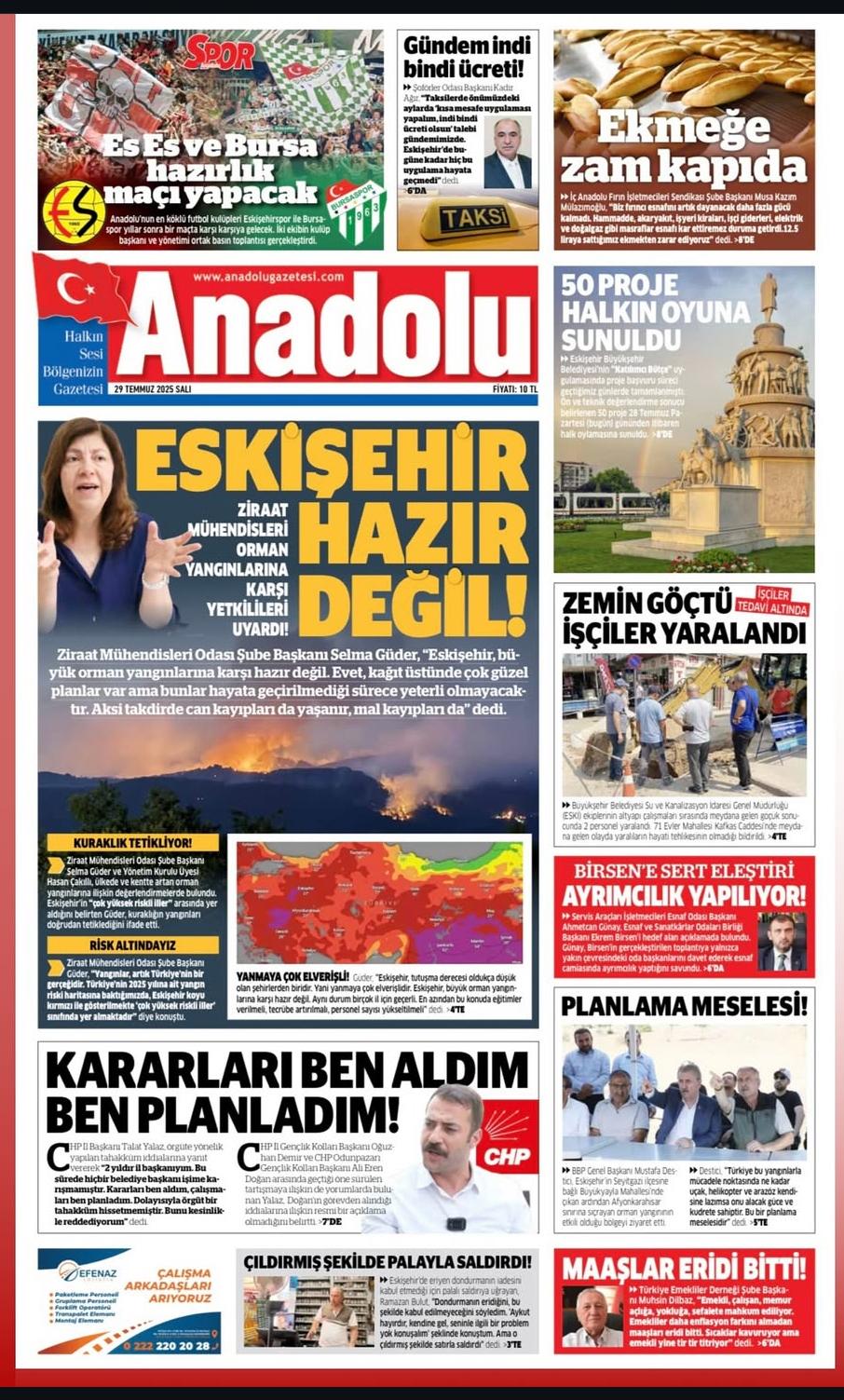 ANADOLU GAZETESİ-ESKİŞEHİR HAZIR DEĞİL-29 TEMMUZ 2025