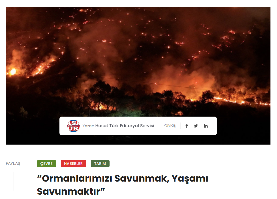 HASATTÜRK: “ORMANLARIMIZI SAVUNMAK, YAŞAMI SAVUNMAKTIR” - 3 AĞUSTOS 2025