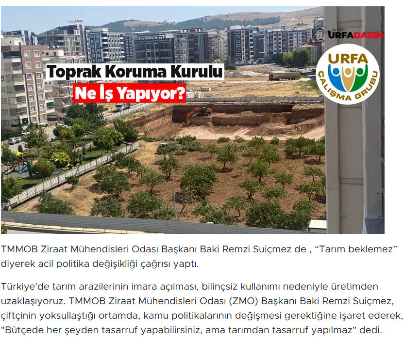 URFADASIN.COM: TARIM ARAZİLERİ RANTA KURBAN EDİLİYOR ÇİFTÇİLER ÜRETİMDEN UZAKLAŞIYOR - 4 AĞUSTOS 2025