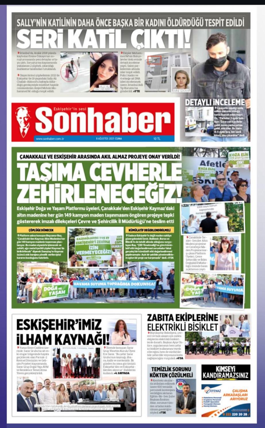 SON HABER: TAŞIMA CEVHERLE ZEHİRLENECEĞİZ-8 AĞUSTOS 2025