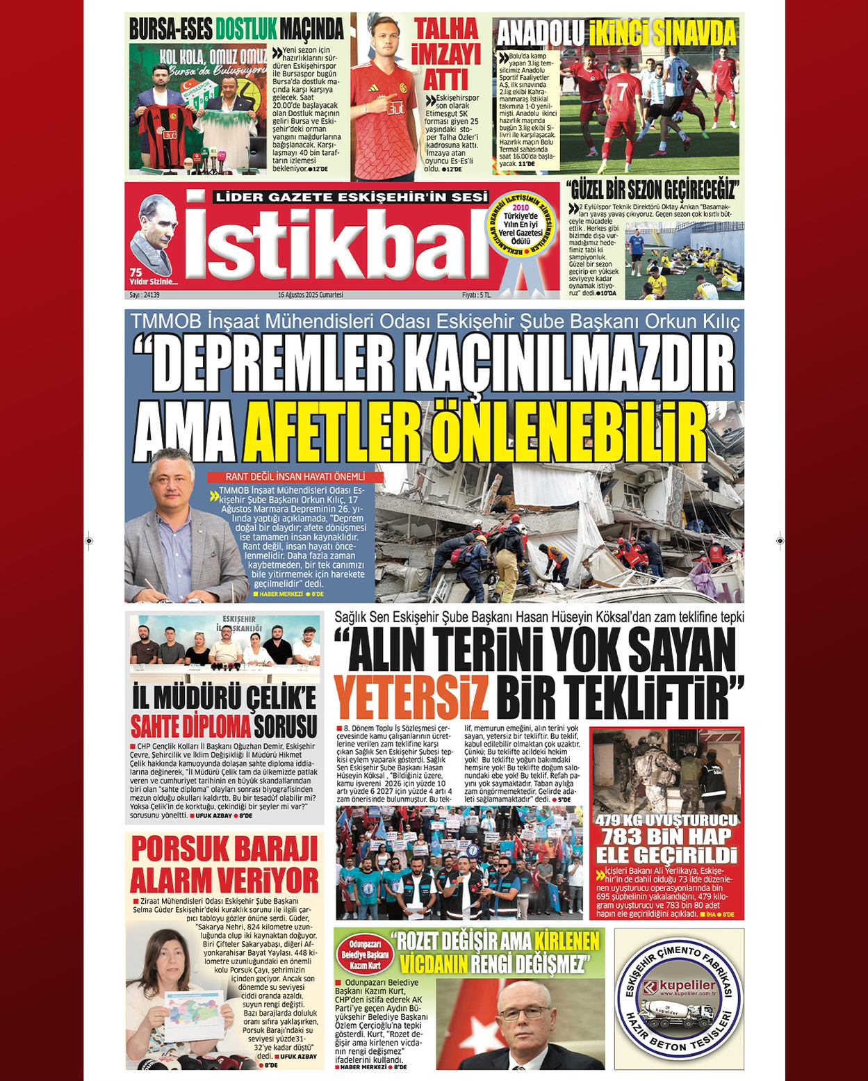 İSTİKBAL- PORSUK BARAJI ALARM VERİYOR-16 AĞUSTOS 2025