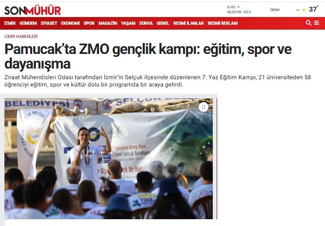 SON MÜHÜR GAZETESİ: PAMUCAK’TA ZMO GENÇLİK KAMPI: EĞİTİM, SPOR VE DAYANIŞMA- 3 EYLÜL 2025