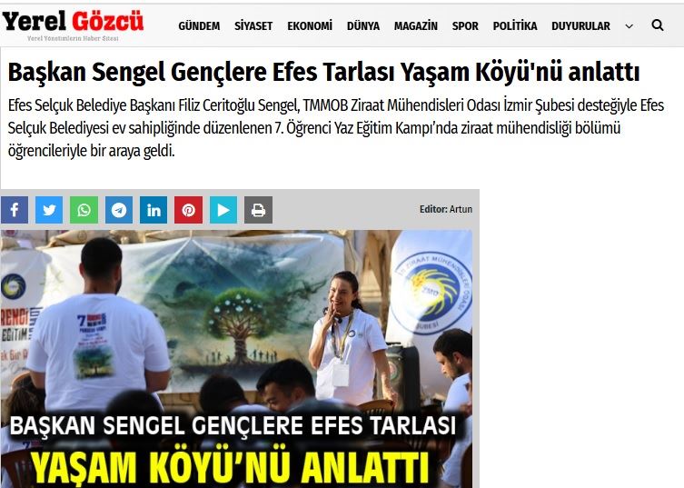 YERELGOZCU.COM: BAŞKAN SENGEL GENÇLERE EFES TARLASI YAŞAM KÖYÜ'NÜ ANLATTI- 4 EYLÜL 2025