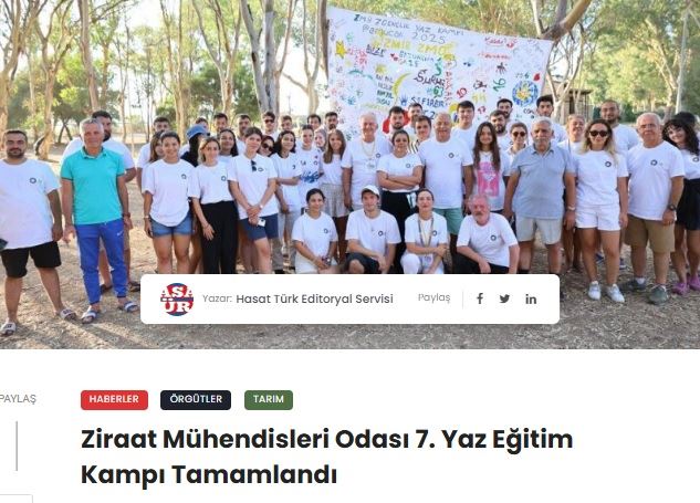 HASATTÜRK: ZİRAAT MÜHENDİSLERİ ODASI 7. YAZ EĞİTİM KAMPI TAMAMLANDI- 4 EYLÜL 2025