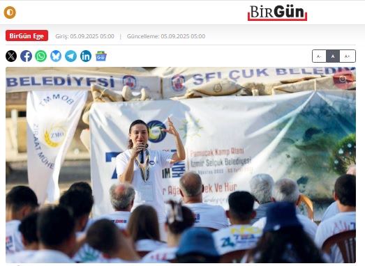 BİRGÜN GAZETESİ: GENÇLERE EFES TARLASI YAŞAM KÖYÜ TANITILDI- 5 EYLÜL 2025