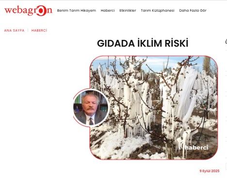 WEBAGRON.COM: GIDADA İKLİM RİSKİ- 9 EYLÜL 2025