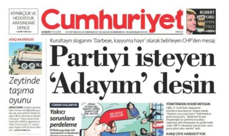 CUMHURİYET GAZETESİ: ZEYTİNLERİN İDAM FERMANI YÜRÜRLÜKTE: MUĞLA’DA SÖKÜMLER BAŞLADI- 17 EYLÜL 2025