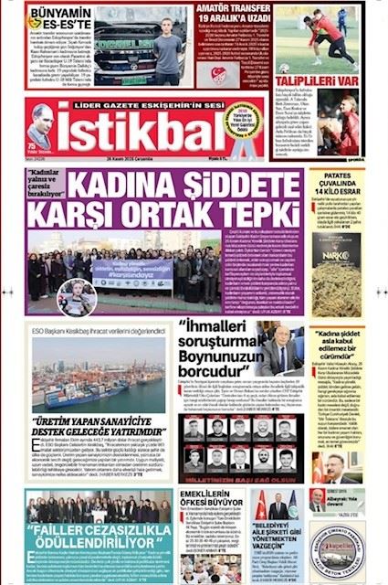 İSTİKBAL GAZETESİ: KADINA ŞİDDETE KARŞI ORTAK TEPKİ-26 KASIM 2025