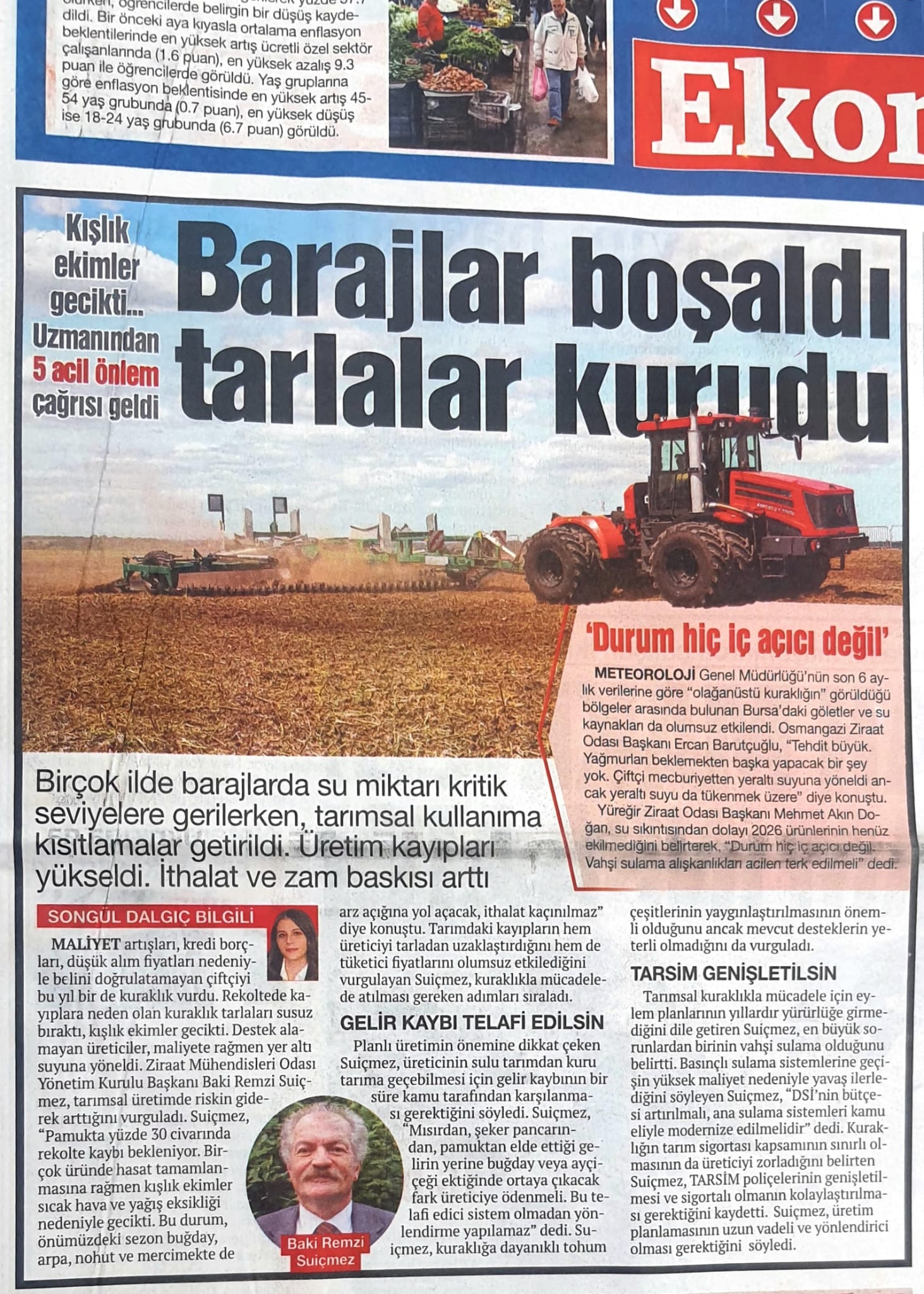 NEFES GAZETESİ: BARAJLAR BOŞALDI TARLALAR KURUDU- 25 KASIM 2025