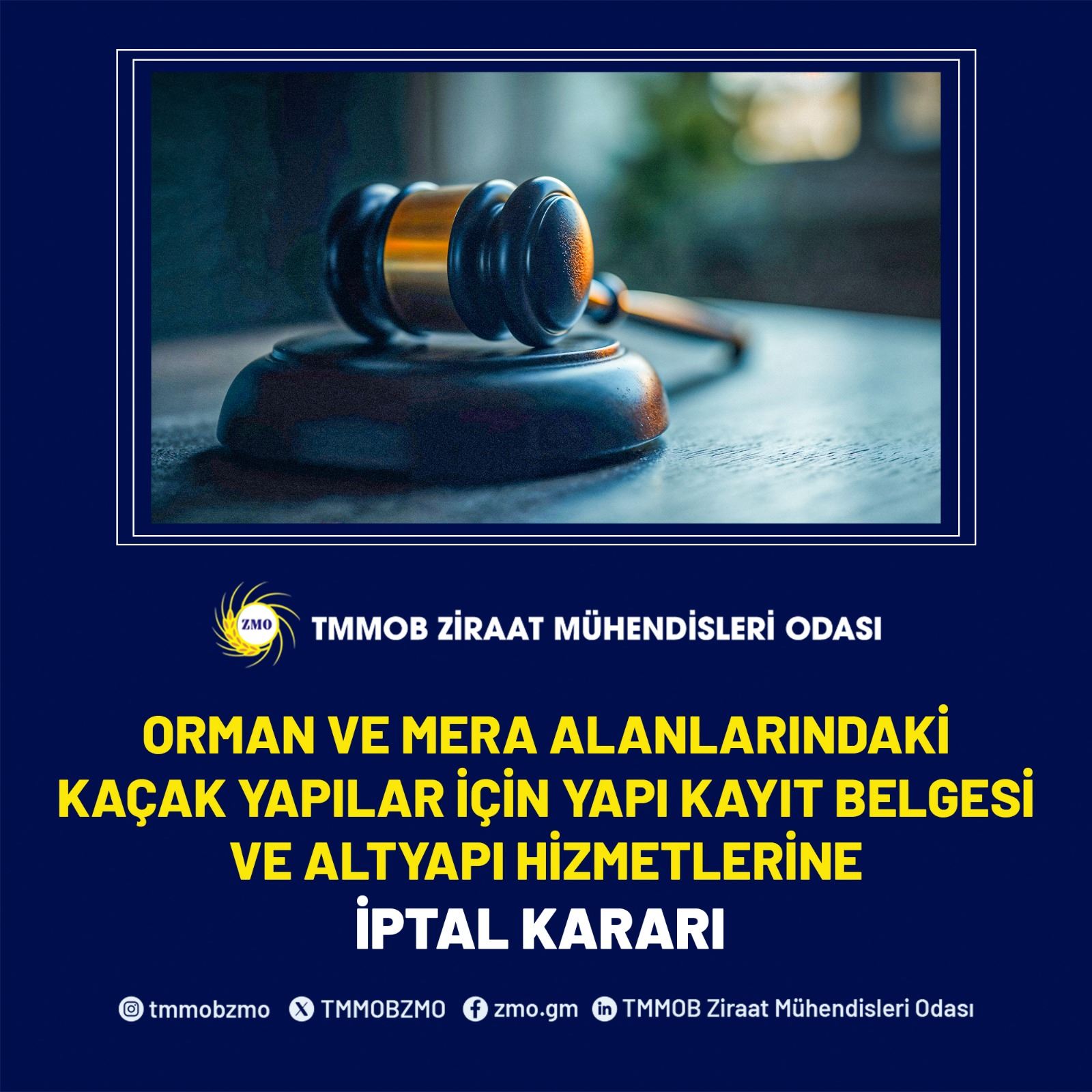 ORMAN VE MERA ALANLARINDAKİ KAÇAK YAPILAR İÇİN YAPI KAYIT BELGESİ VE ALTYAPI HİZMETLERİNE İPTAL KARARI