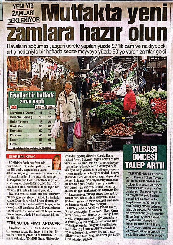 NEFES GAZETESİ: MUTFAKTA YENİ ZAMLARA HAZIR OLUN - 2 OCAK 2026