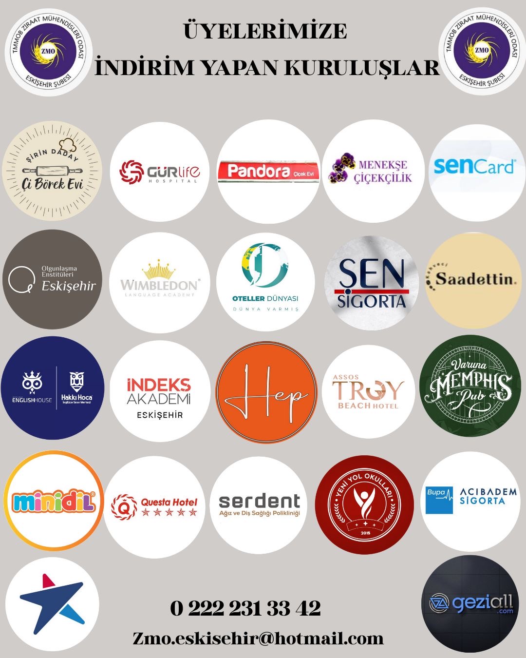 ÜYELERİMİZİN HİZMETİNDE OLAN SAĞLIK, KONAKLAMA, EĞLENCE, EĞİTİM, SOSYAL YERLER