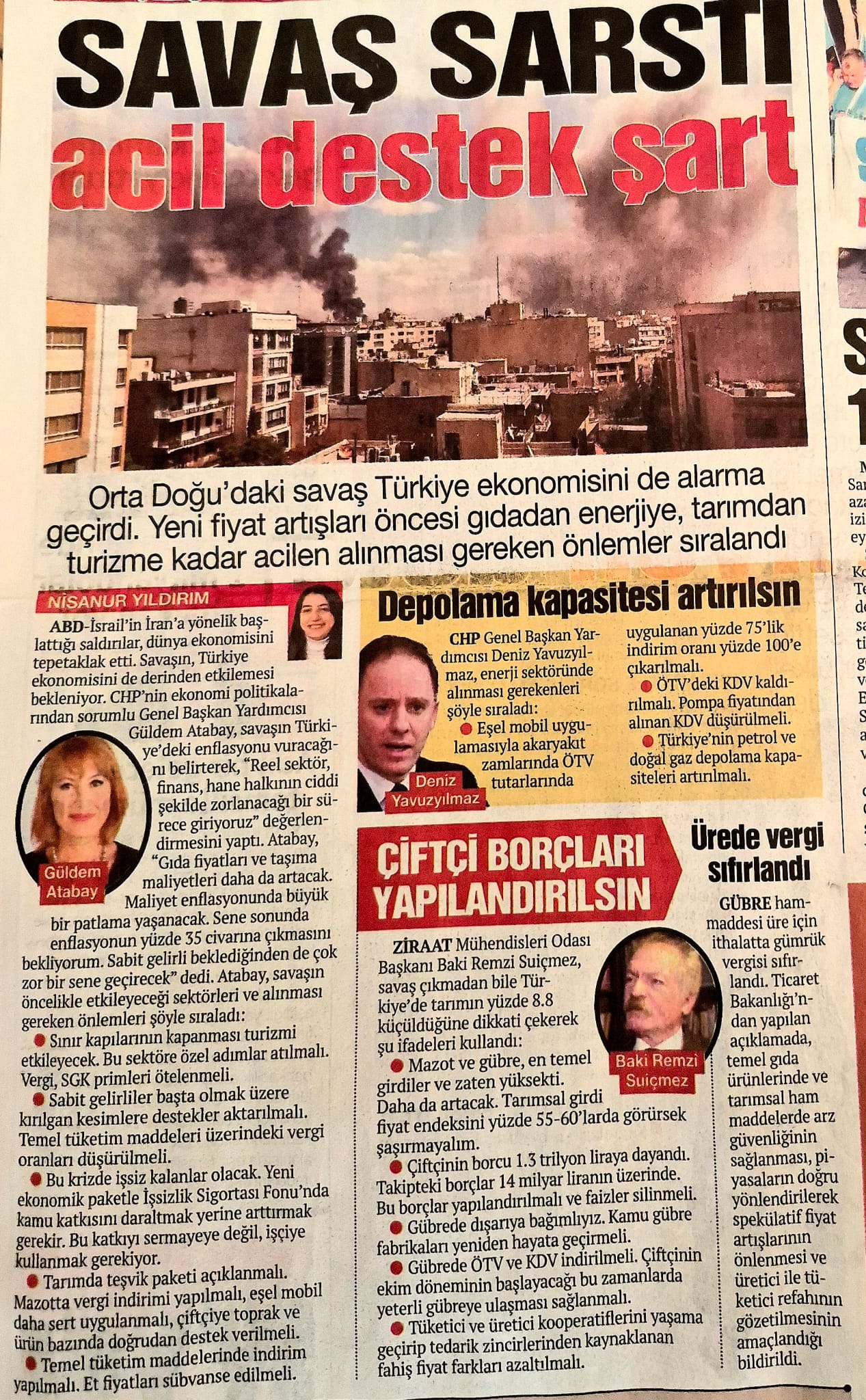 NEFES GAZETESİ: SAVAŞ SARSTI ACİL DESTEK ŞART- 8 MART 2026