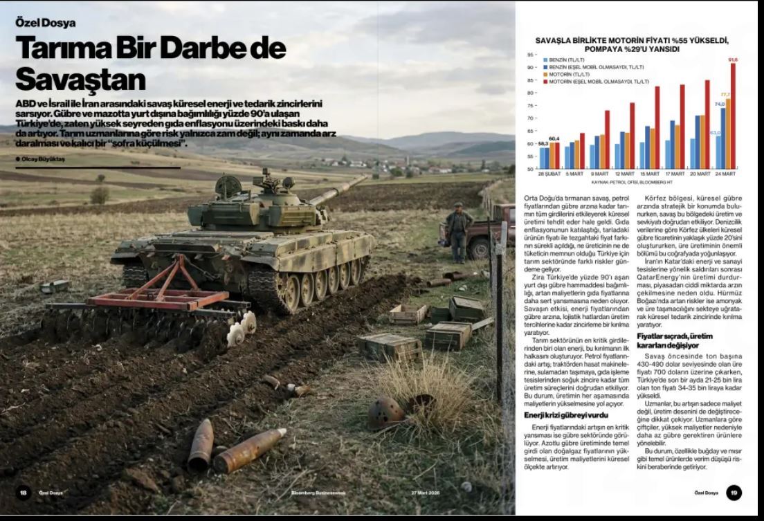 BLOOMBERG BUSİNESSWEEK TÜRKİYE: TARIMA BİR DARBE DE SAVAŞTAN- 27 MART 2026