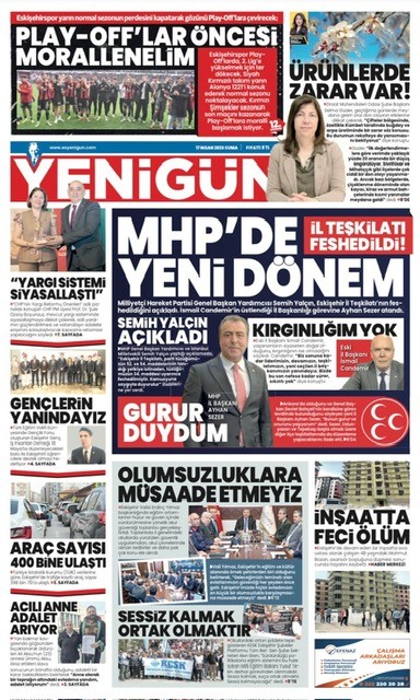 YENİGÜN GAZETESİ: ÜRÜNLERDE ZARAR VAR- 17 NİSAN 2026