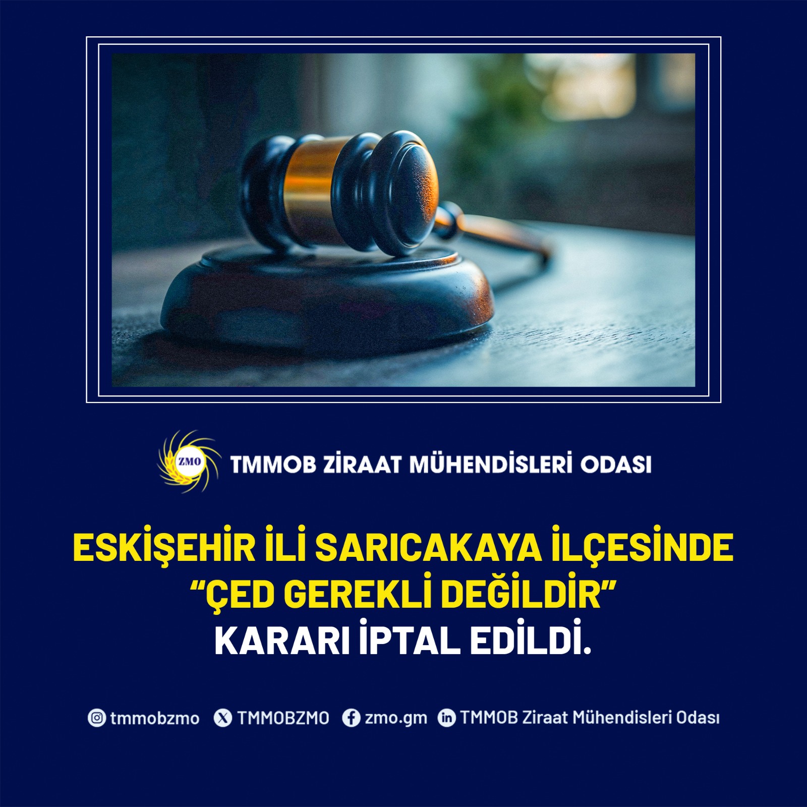 ESKİŞEHİR İLİ SARICAKAYA İLÇESİNDE “ÇED GEREKLİ DEĞİLDİR” KARARI İPTAL EDİLDİ 
