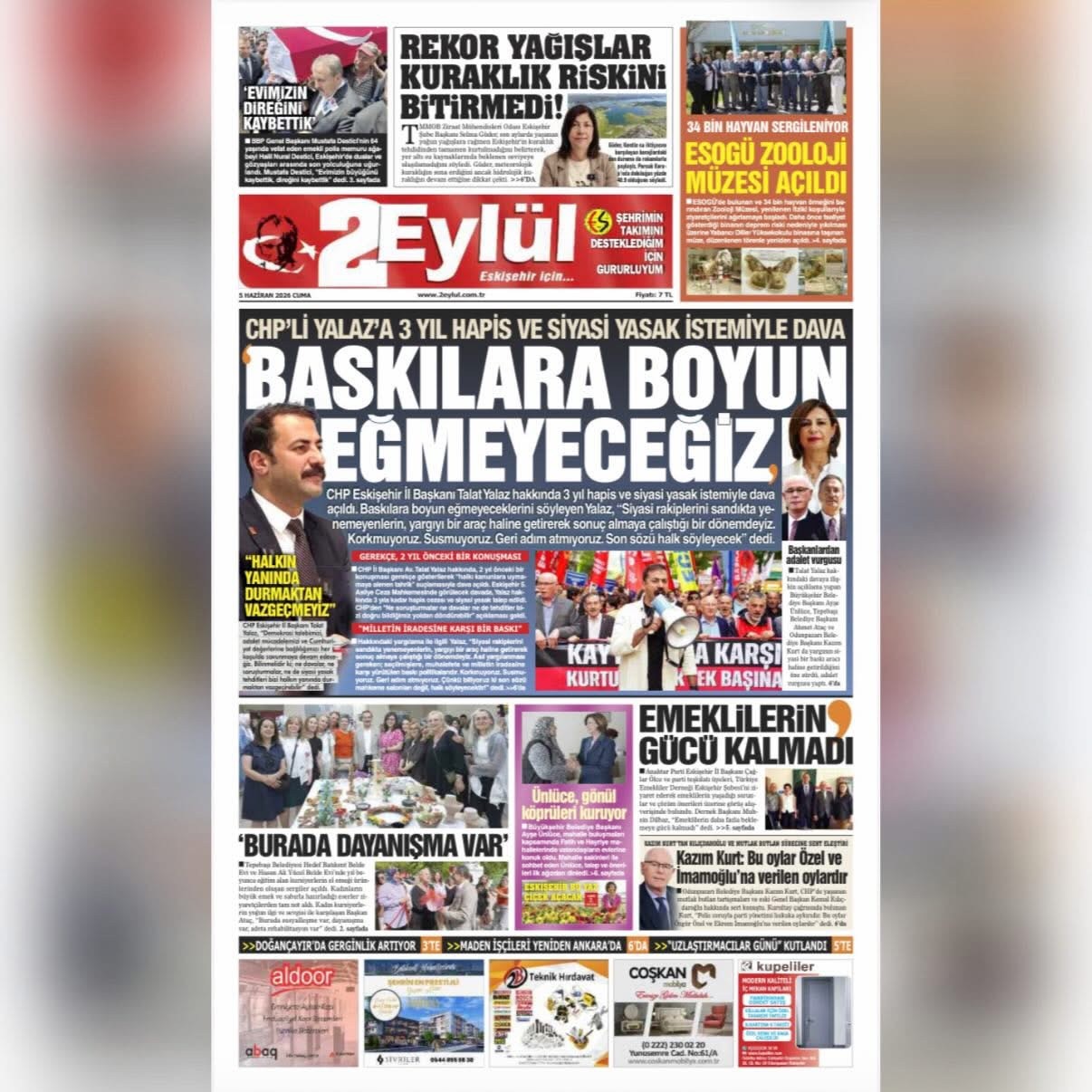 2 EYLÜLGAZETESİ: REKOR YAĞIŞLAR KURAKLIK RİSKİNİ BİTİRMEDİ- 5 HAZİRAN 2026