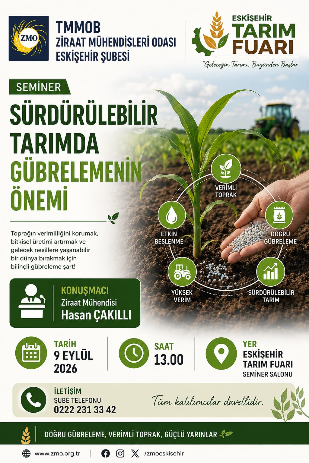 SÜRDÜRÜLEBİLİR TARIMDA GÜBRELEMENİN ÖNEMİ SEMİNERİ- 9 EYLÜL 2026