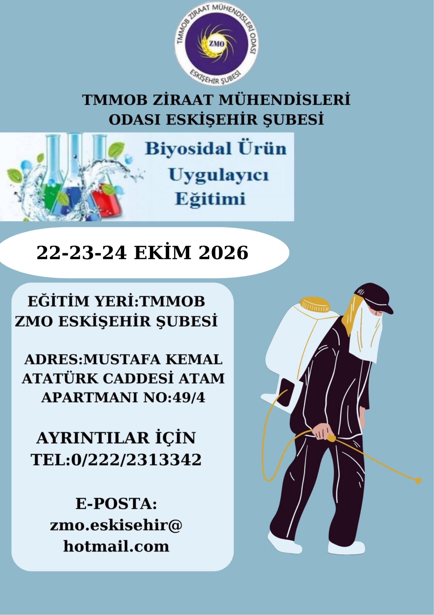 BİYOSİDAL ÜRÜN UYGULAYICI EĞİTİMİ- 22-23-24 EKİM 2026