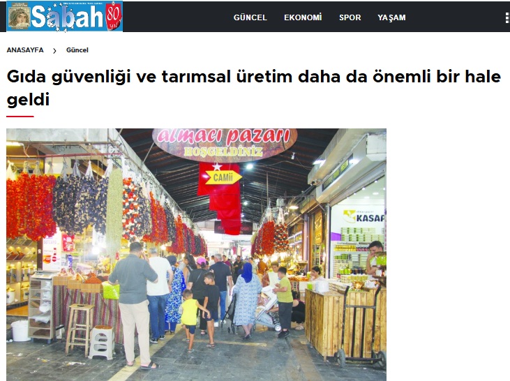 GAZİANTEP SABAH GAZETESİ: GIDA GÜVENLİĞİ VE TARIMSAL ÜRETİM DAHA DA ÖNEMLİ BİR HALE GELDİ- 29 EYLÜL 2026 