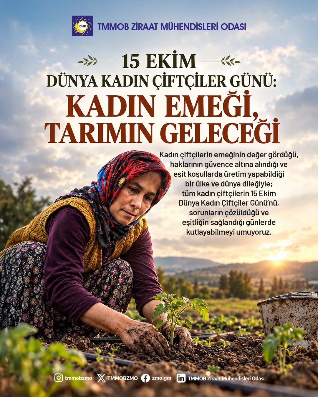 15 EKİM DÜNYA KADIN ÇİFTÇİLER GÜNÜ: KADIN EMEĞİ, TARIMIN GELECEĞİ