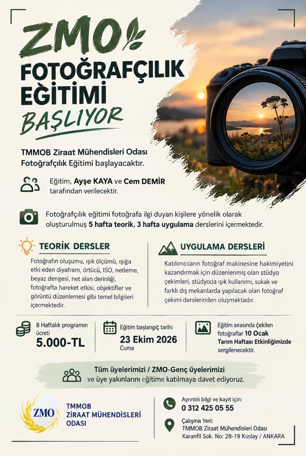 ZMO FOTOĞRAFÇILIK EĞİTİMİ BAŞLIYOR