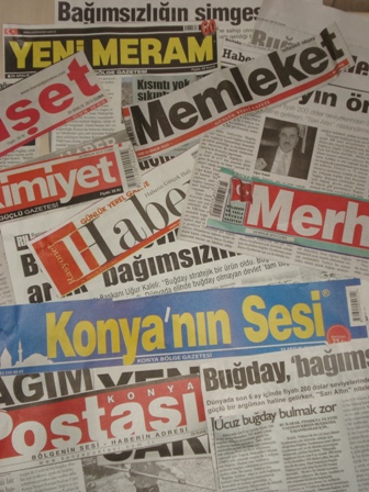 “BUĞDAY ARTIK BAĞIMSIZLIK DEMEK”-ANADOLU MANŞET-RASYONEL HABER-YENİ KONYA-KONYA POSTASI-HAKİMİYET-MEMLEKET-EGEMEN-YENİ MERAM, “YENİ SİLAH SARI ALTIN”-KONYA’NIN SESİ,”BUĞDAYIN ÖNEMİ ARTTI”-MERHABA